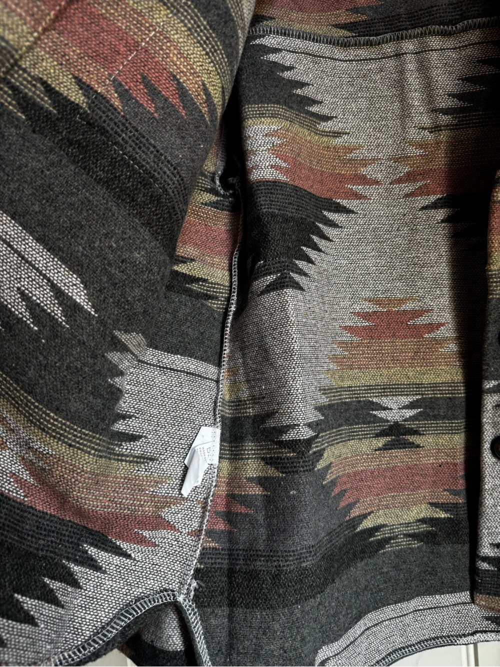 Woven Pattern Shacket Jacket - Gray Multi - Picture 4 of 6